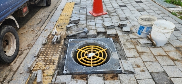 울산 동구 일산해수욕장 일대 맨홀 추락방지망 설치