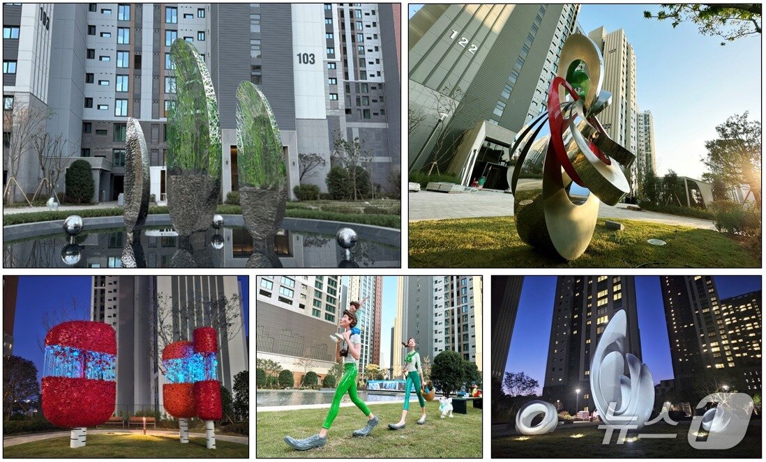 본문 이미지 -  두산위브더제니스 오션시티 단지 내부 예술작품 (두산건설 제공) 뉴스1 ⓒ News1