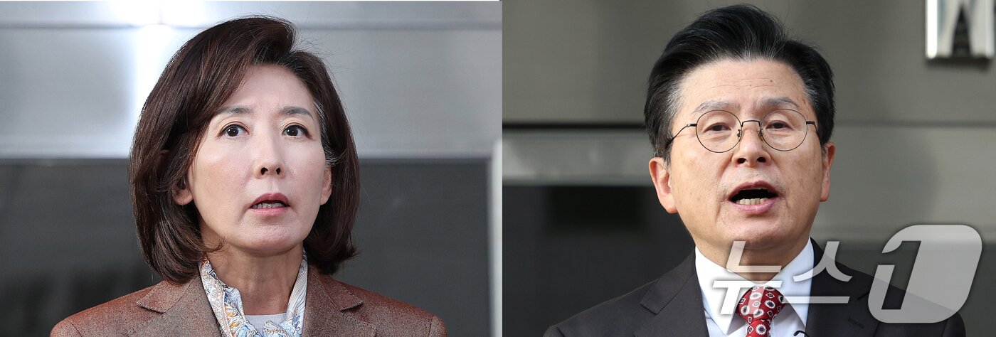 본문 이미지 - 나경원 국민의힘 의원&#40;왼쪽&#41;과 황교안 전 국무총리&#40;왼쪽&#41;가 20일 서울 양천구 남부지법에서 열린 &#39;자유한국당 패스트트랙&#40;신속처리안건&#41; 충돌 사건&#39; 1심 선고를 마친 뒤 법원을 나서고 있다. 2025.11.20/뉴스1 ⓒ News1 박지혜 기자