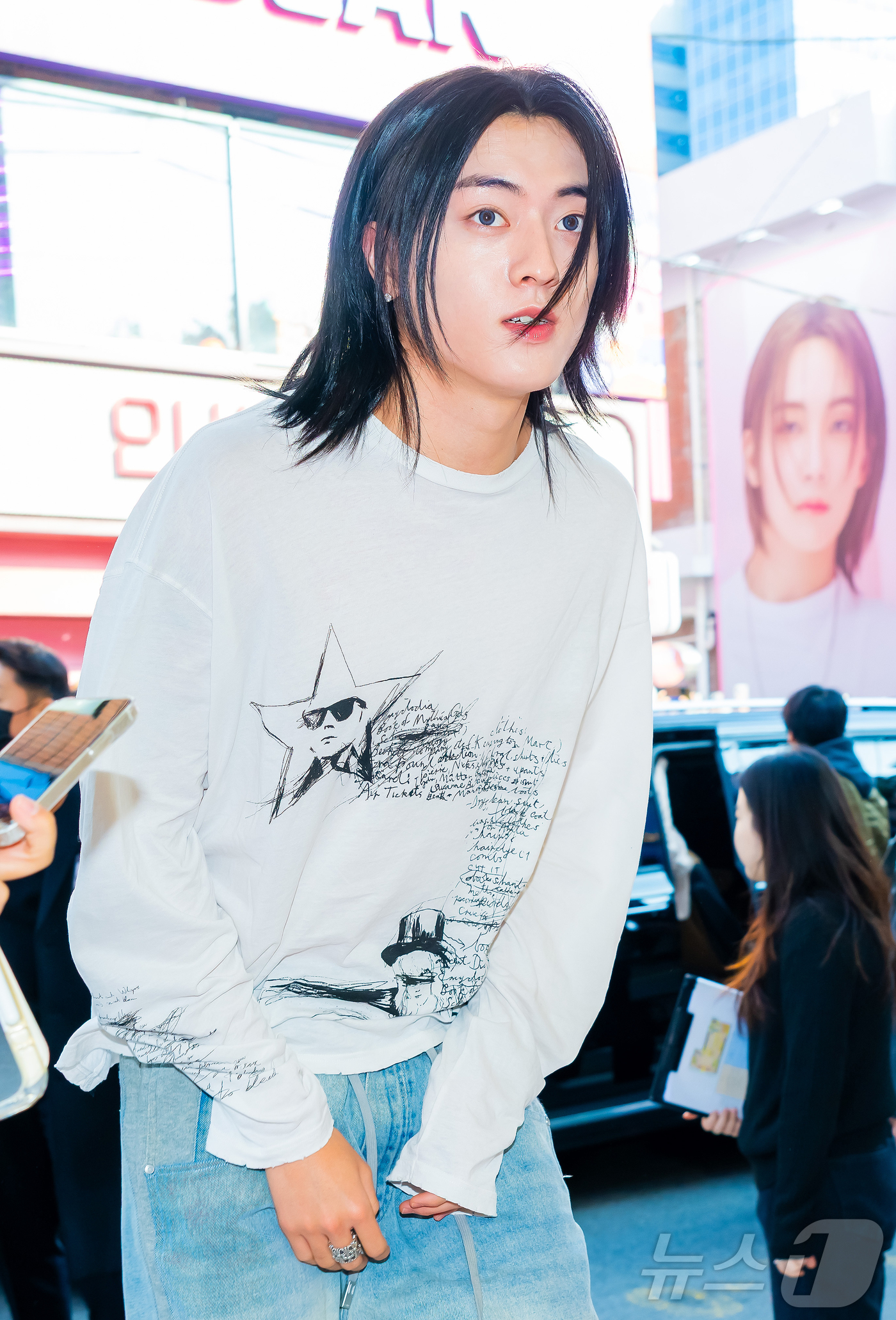 (서울=뉴스1) 김진환 기자 = 트레저 하루토가 20일 서울 성동구 성수동에서 진행된 메노킨 행사 포토콜 기념 행사에 참석하고 있다. (공동취재) 2025.11.20/뉴스1