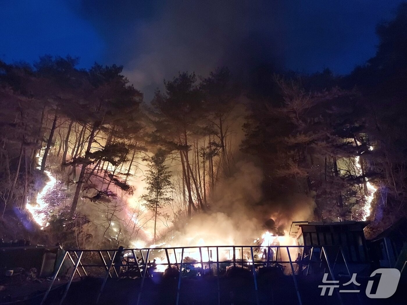 본문 이미지 - 강원 인제 기린면 현리 산불 현장.&#40;산림청 제공,재판매 및 DB금지&#41;/뉴스1