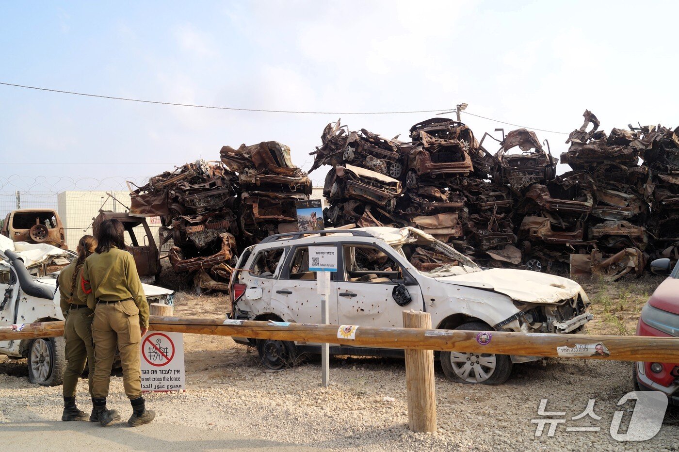 본문 이미지 - 하마스의 2023년 10월 7일 만행 이후 몇 주 동안 가자지구 주변의 도로와 마을에서 수거된 1560대의 차량이 모아져 있는 차량 보관소의 모습. 2025.11.11 ⓒ 최종일 기자=뉴스1