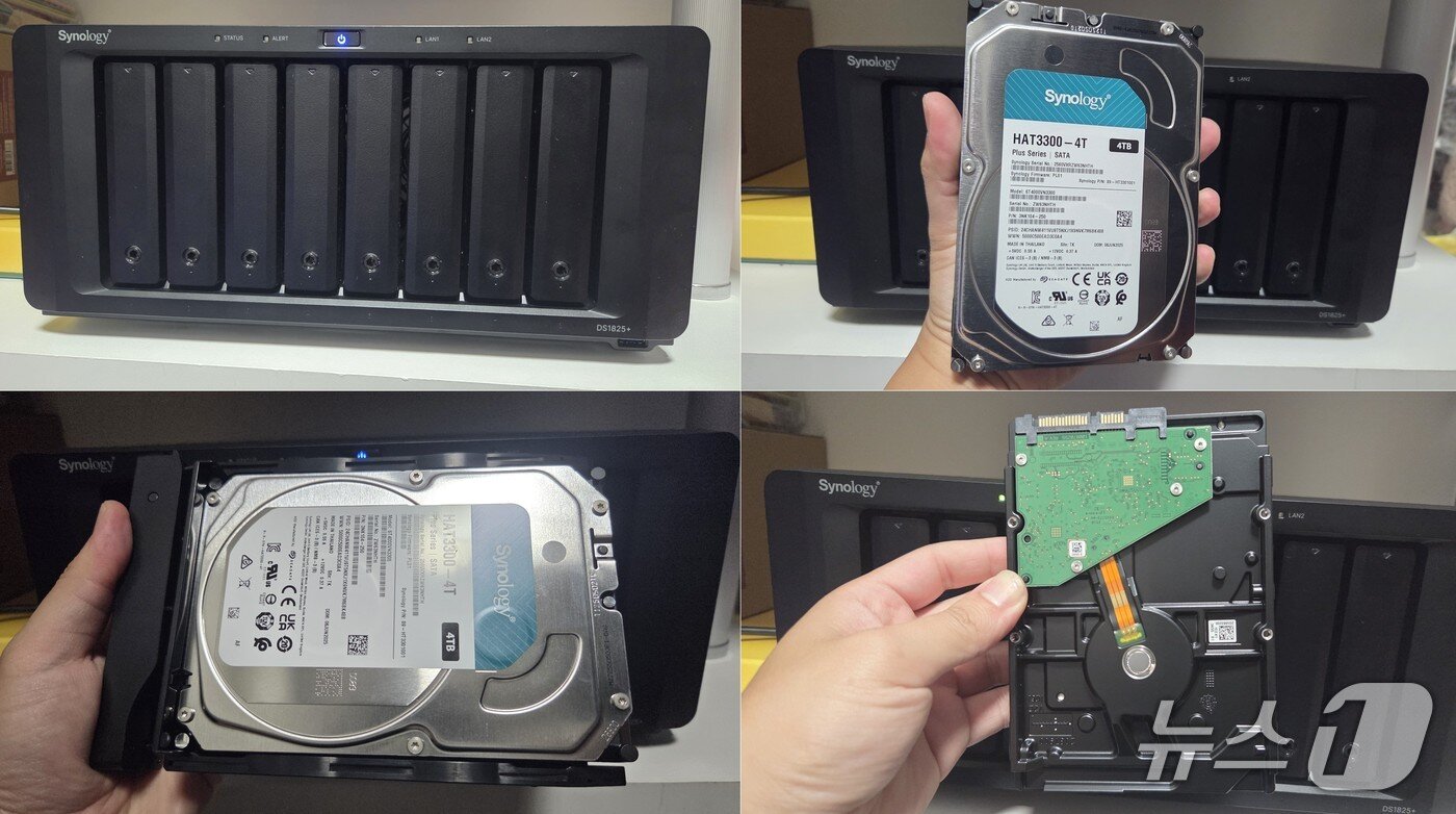 본문 이미지 - 시놀로지 DS1825+ 구성품 설치 진행 2025.11.21 뉴스1 ⓒ News1 김민석 기자