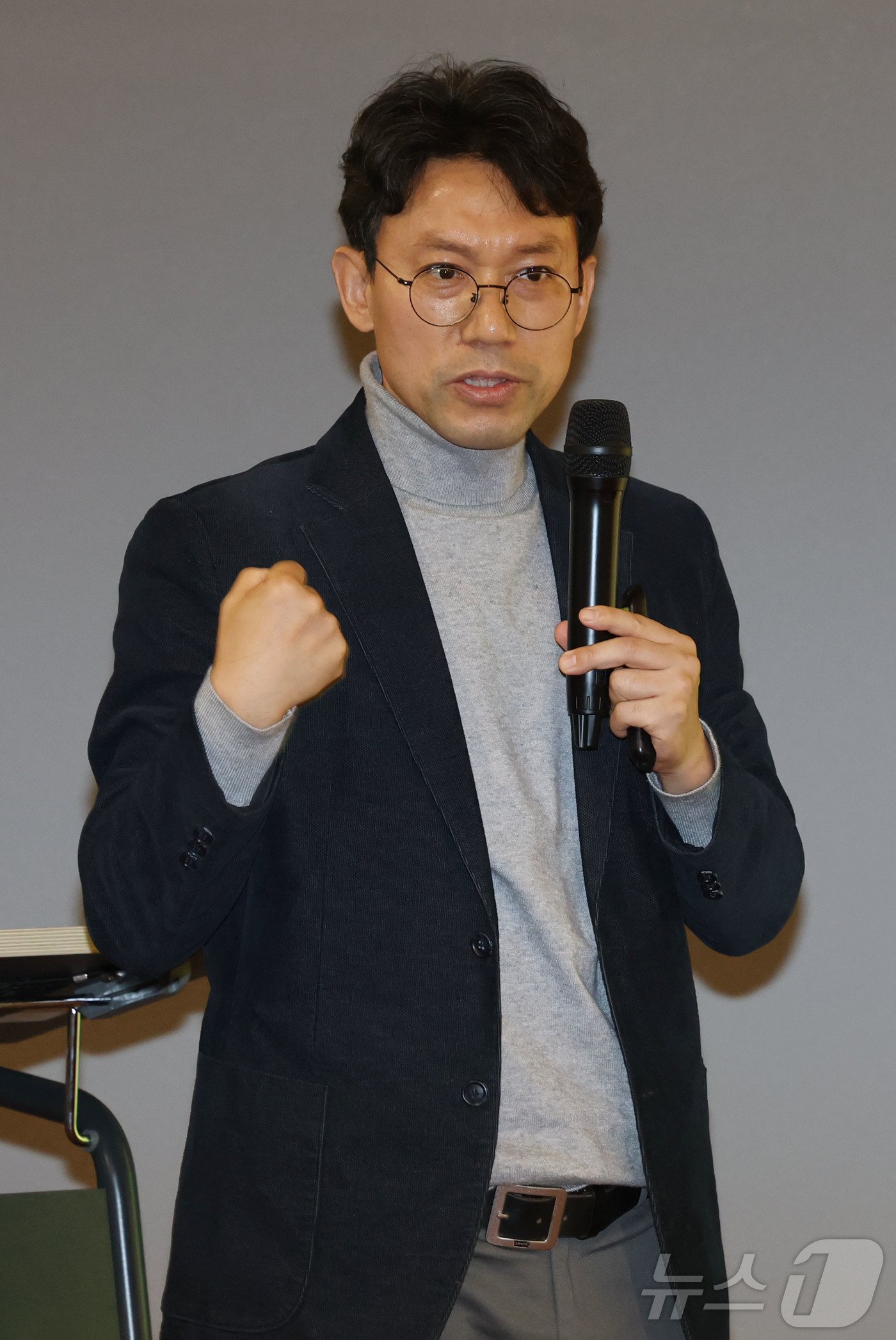 (성남=뉴스1) 이광호 기자 = 반려동물 헬스케어 및 라이프스타일 제품 개발기업 펫라이즈의 김도형 대표가 21일 오후 경기도 성남시 분당구 판교스타트업캠퍼스에서 열린 '반려동물 산 …