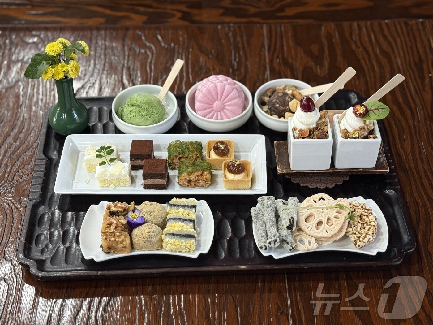 본문 이미지 - 운암정에서 선보이는 디저트 메뉴들ⓒ News1 윤슬빈 관광전문기자