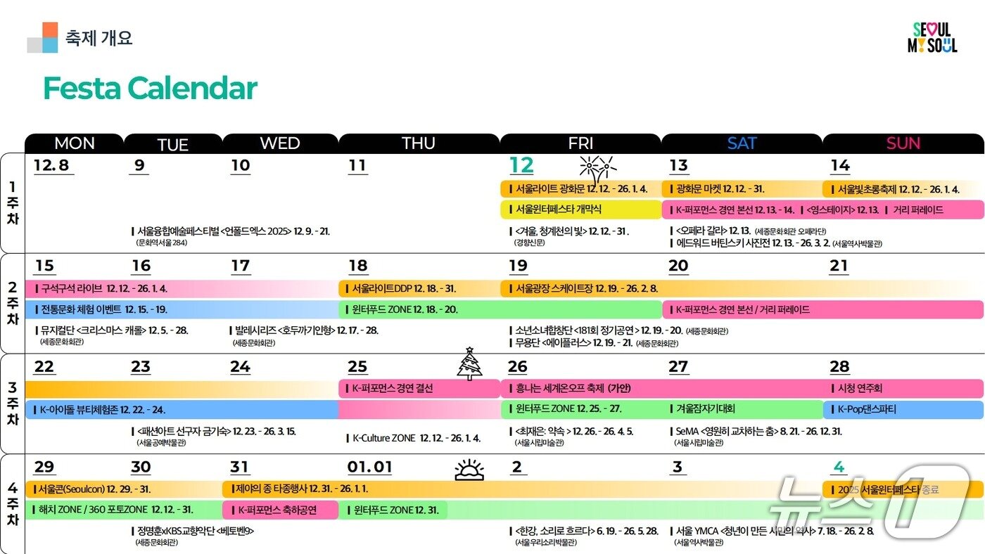 본문 이미지 - 서울윈터페스타 캘린더&#40;서울시 제공&#41;
