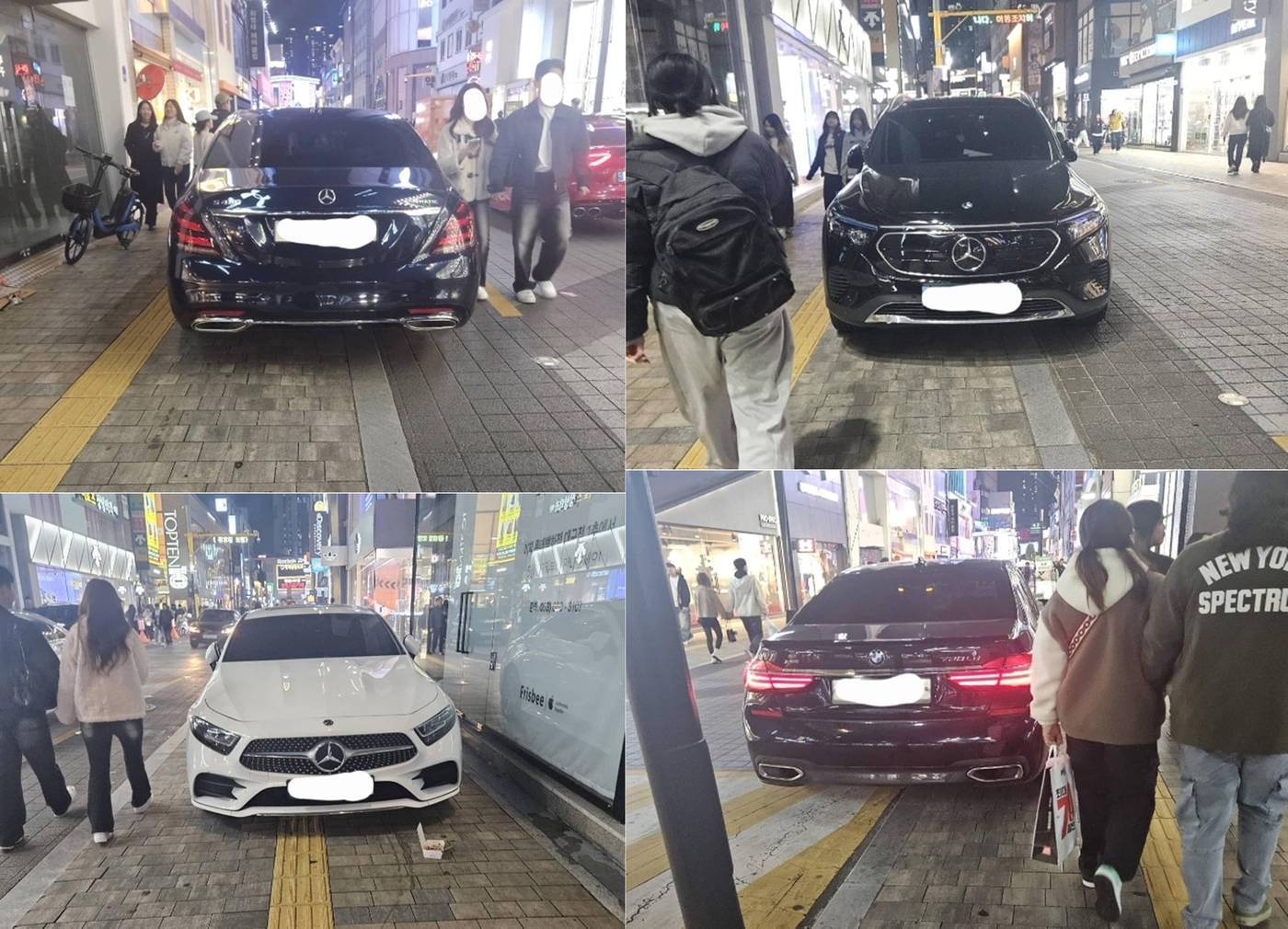 본문 이미지 - 대구 동성로에 불법 주차 돼 있던 차량들. 출처=보배드림