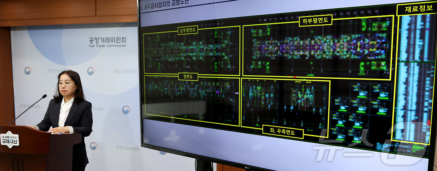 (세종=뉴스1) 김기남 기자 = 구성림 공정거래위원회 기술유용조사과장이 25일 세종시 정부세종청사에서 (주)디엔오토모티브의 기술유용행위 제재 내용을 발표하고 있다.공정위는 국내 방 …