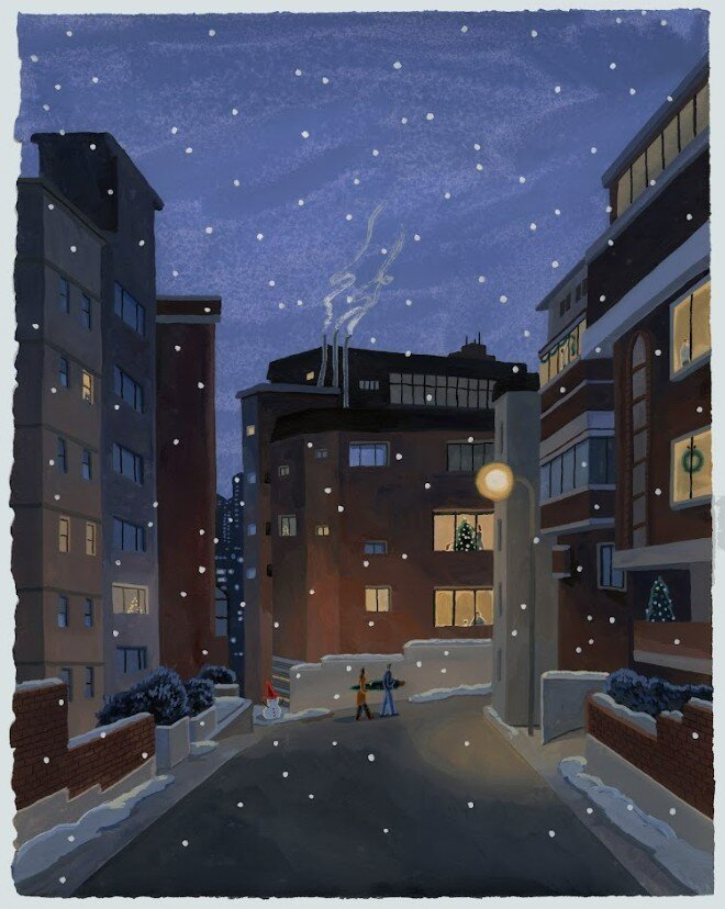 본문 이미지 - 이슬아, Going home, 40.9x31.8, watercolor and gouchache on Arches, 2025 (김리아갤러리 제공)