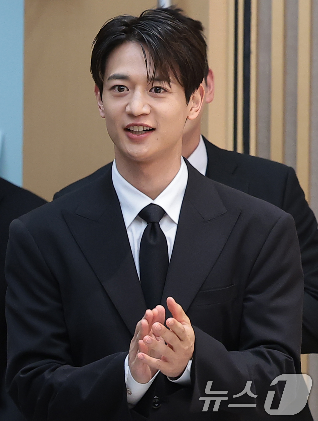 (서울=뉴스1) 권현진 기자 = 샤이니 민호가 29일 오전 서울 양천구 목동 SBS에서 열린 새 농구 예능 프로그램 '열혈농구단’ 제작발표회에 참석하고 있다.'열혈농구단'은 농구계 …