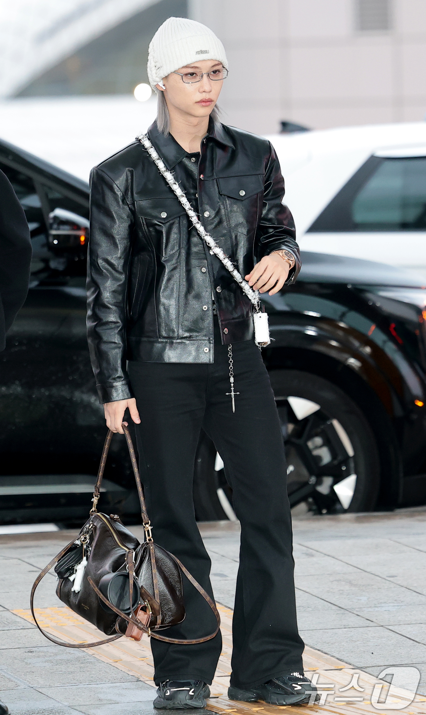 (인천공항=뉴스1) 권현진 기자 = 스트레이 키즈 필릭스가 26일 오전 '2025 MAMA AWARDS'(2025 마마 어워즈) 를 위해 27일 인천 인천국제공항을 통해 홍콩으로 …