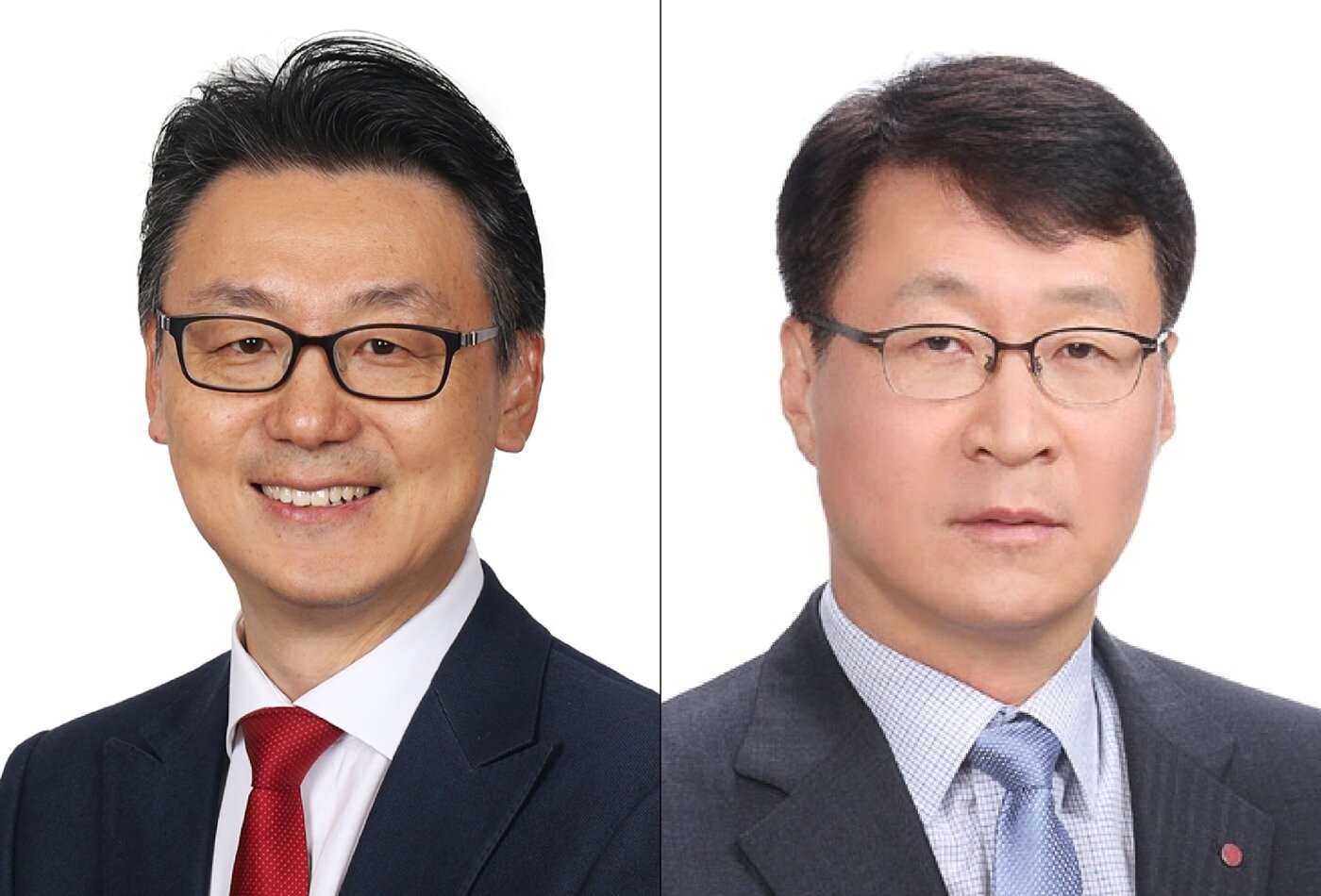 본문 이미지 - LG전자  신임 사장으로 승진한 은석현 VS사업본부장&#40;왼쪽&#41;과 이재성 ES사업본부장&#40;오른쪽&#41;.ⓒ News1 윤주희 디자이너