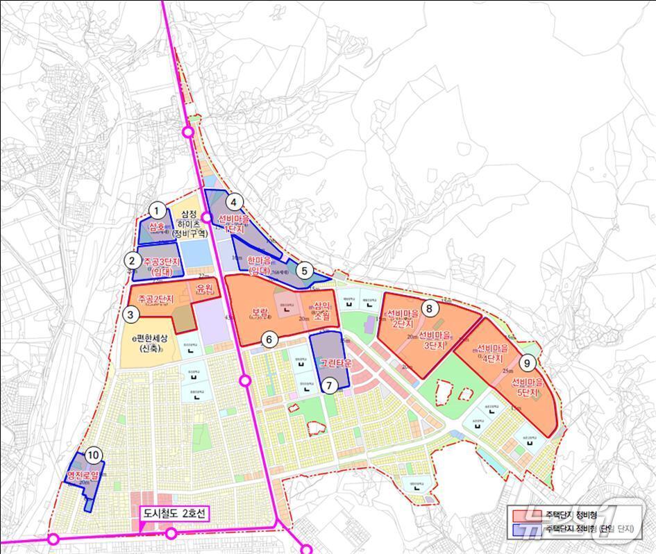 본문 이미지 - 송촌·중리·법동지구 대상 구역 &#40;공고 캡처&#41; / 뉴스1