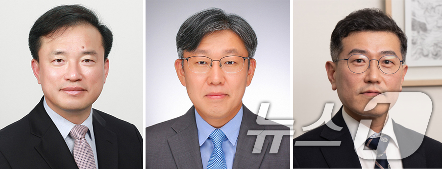 (서울=뉴스1) 허경 기자 = 이재명 대통령이 28일 방송미디어통신위원회 위원장 후보자에 김종철 연세대 법학전문대학원 교수(왼쪽부터)를 지명하고, 국토교통부 제1차관에 김이탁 경인 …