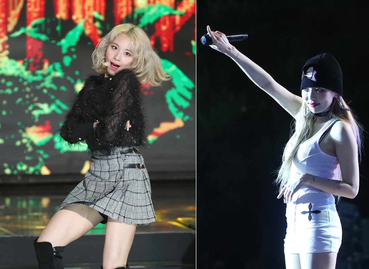 본문 이미지 - 최근 활동 중단을 선언한 트와이스채영, 가수 현아.