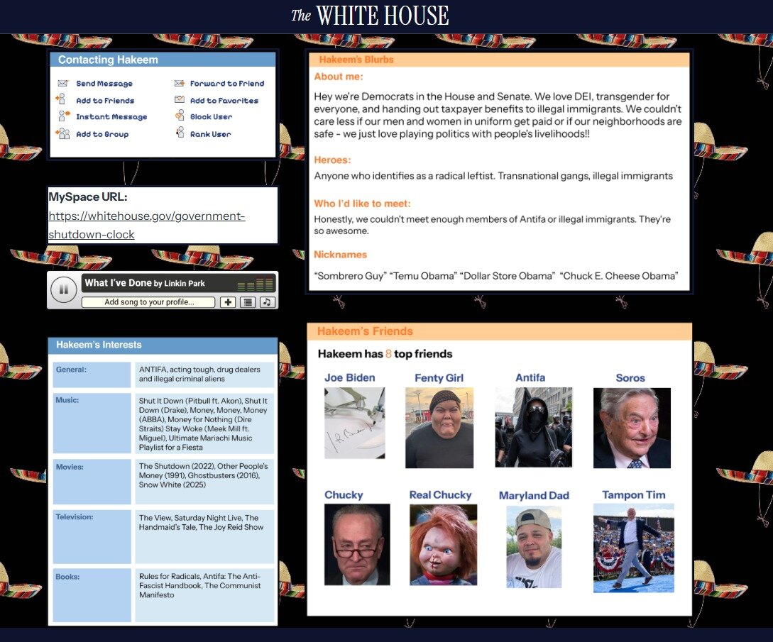본문 이미지 - 미국 백악관 공식 웹사이트에 개설된 민주당 조롱 페이지(백악관 웹사이트) 