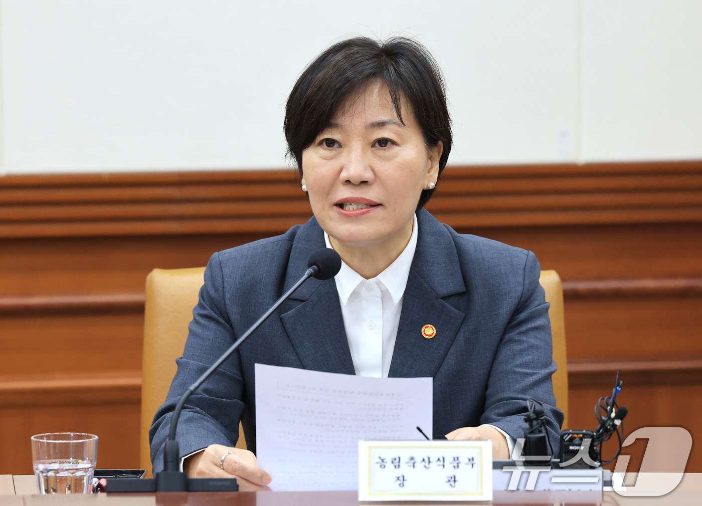 (서울=뉴스1) 임세영 기자 = 송미령 농림축산식품부 장관이 4일 오전 서울 종로구 정부서울청사에서 열린 경제관계장관회의 겸 물가관계장관회의 및 산업경쟁력강화 관계장관회의에서 발언 …