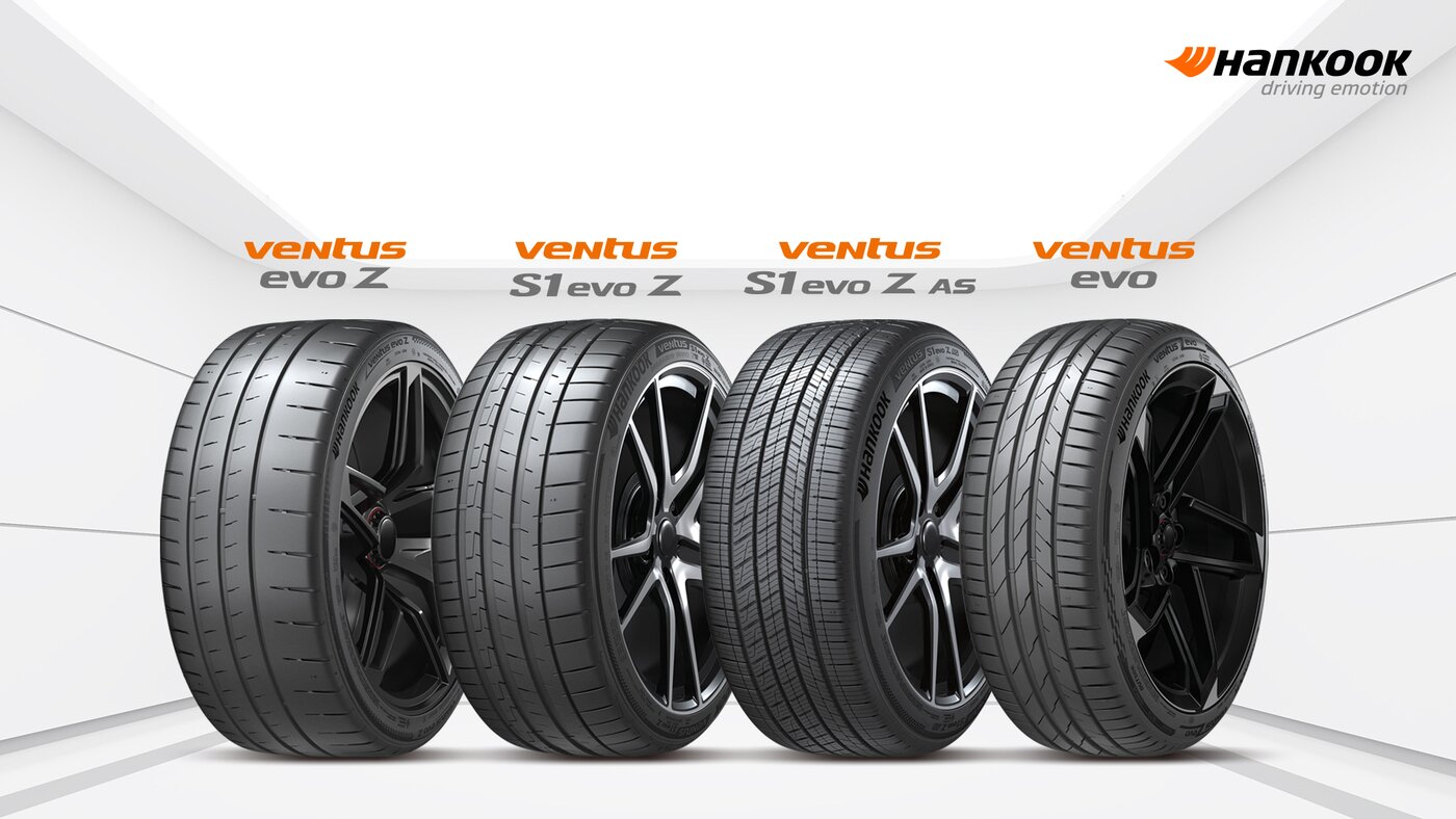 본문 이미지 - 한국타이어앤테크놀로지의 고성능 타이어 브랜드 '벤투스'(Ventus) 라인업(한국타이어 제공).