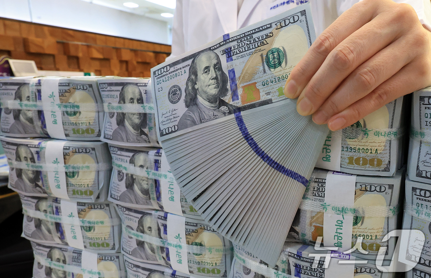 (서울=뉴스1) 이호윤 기자 = 지난달 우리나라 외환보유액이 5개월 연속 늘어나면서 4300억달러에 육박했다. 5일 한국은행에 따르면 10월 말 기준 외환보유액이 4288억2000 …