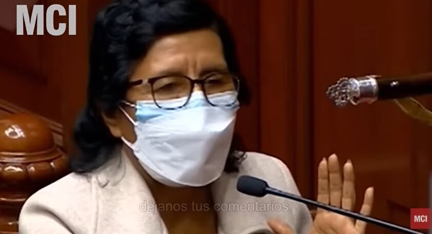 본문 이미지 - 페루 좌파 성향 소속 의원 루신다 바스케스&#40;67&#41;. 출처=유튜브 MCI