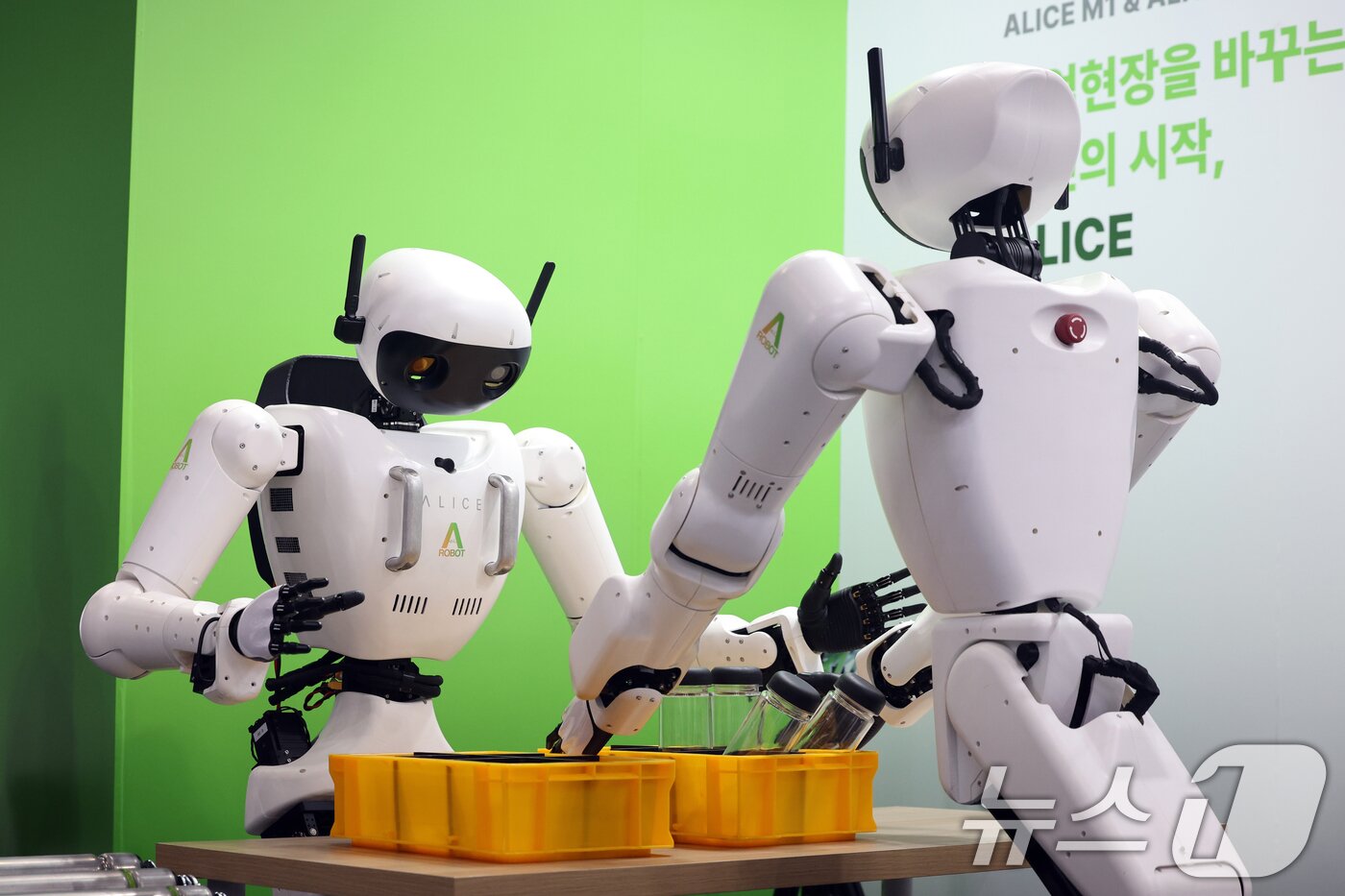 본문 이미지 - 휴머노이드 로봇의 시연 장면.ⓒ News1 황기선 기자