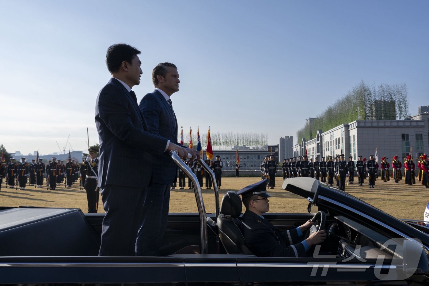 (워싱턴=뉴스1) 류정민 특파원 = 안규백 국방부 장관과 피트 헤그세스 미국 국방장관이 지난 4일 서울 용산 국방부 청사 에서 열린 제57차 한미안보협의회의(SCM)을 앞두고 의장 …