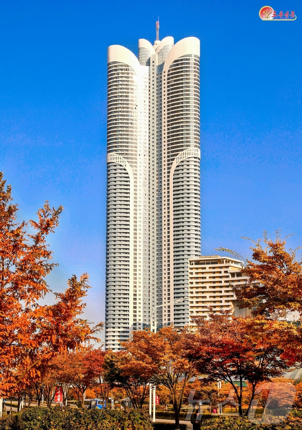 (평양 노동신문=뉴스1) = 북한 노동당 기관지 노동신문은 7일 "단풍계절을 맞아 더욱 아름다워진 수도의 새 거리들"이라는 제목의 기사를 보도했다. [국내에서만 사용가능. 재배포 …