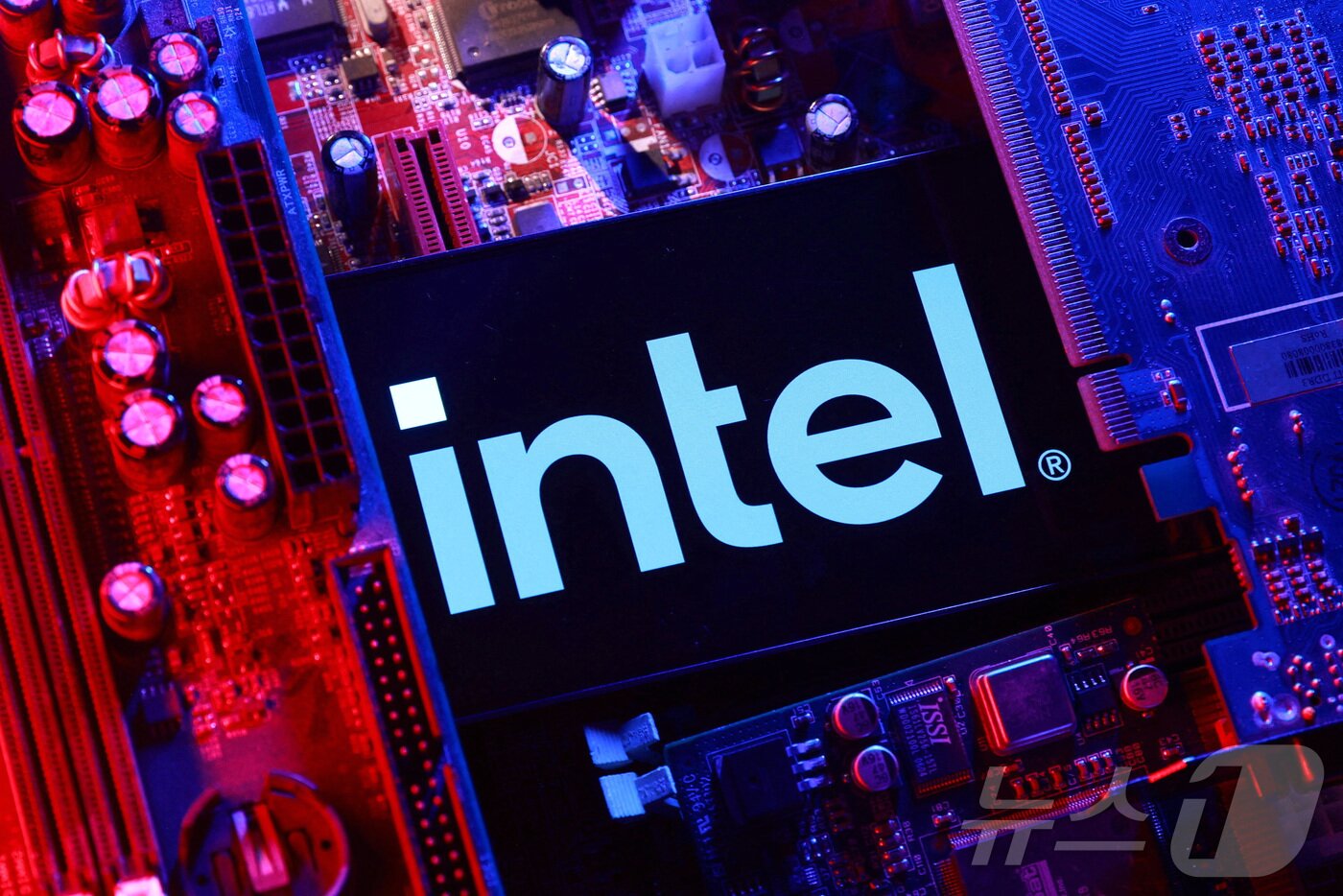 본문 이미지 - 일론 머스크 테슬라 최고경영자가 인텔과 협력, 테슬라 메카 AI칩 공장을 건설할 것이라고 밝혔다. 사진은 인텔 로고. ⓒ 로이터=뉴스1 ⓒ News1 박형기 기자