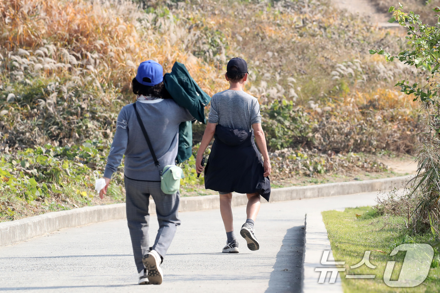 (대구=뉴스1) 공정식 기자 = 겨울이 시작된다는 절기 입동(立冬)인 7일 오후 대구 달성습지를 찾은 시민들이 가벼운 옷차림으로 산책하고 있다. 2025.11.7/뉴스1