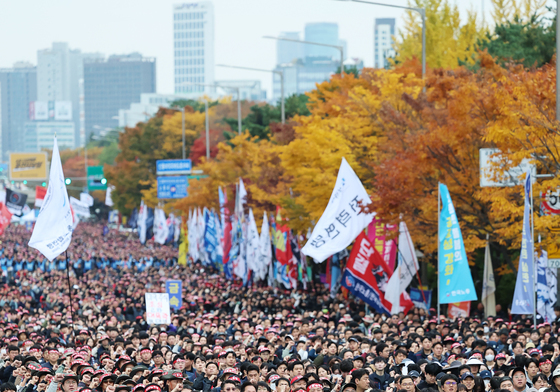 여의대로 가득 메운 한국노총 노동자대회