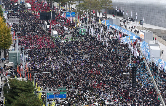 동대문 채운 민주노총 '전태일 열사 정신계승 2025 전국노동자대회'