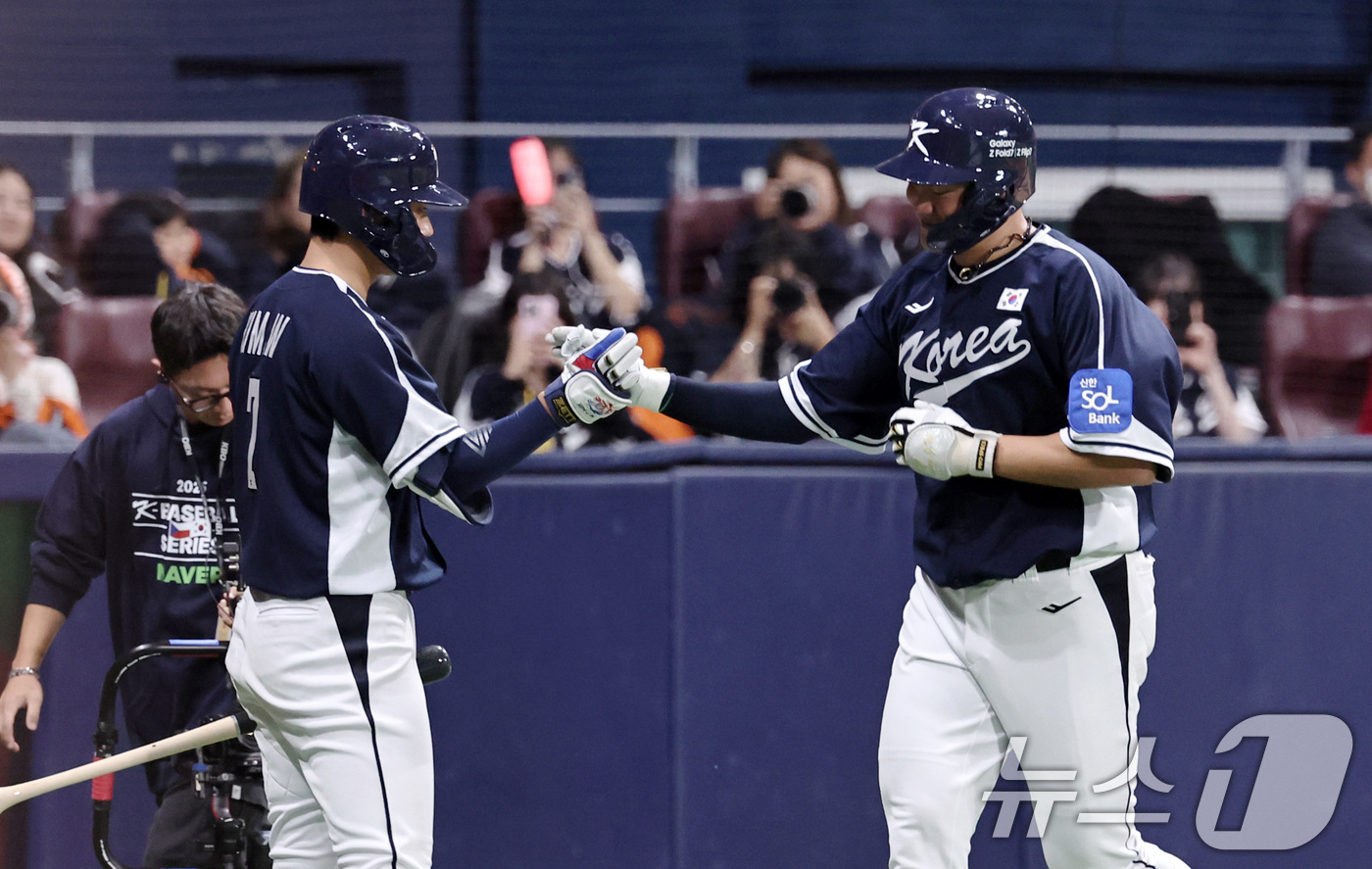 (서울=뉴스1) 구윤성 기자 = 9일 오후 서울 구로구 고척스카이돔에서 열린 2026 WBC 대비 평가전 '2025 네이버 K-베이스볼 시리즈(K-BASEBALL SERIES)' …