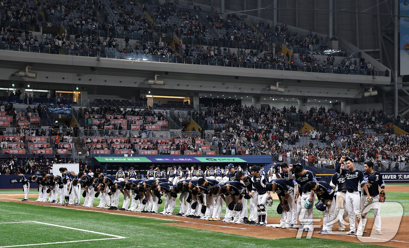(서울=뉴스1) 구윤성 기자 = 9일 오후 서울 구로구 고척스카이돔에서 열린 2026 WBC 대비 평가전 '2025 네이버 K-베이스볼 시리즈(K-BASEBALL SERIES)' …