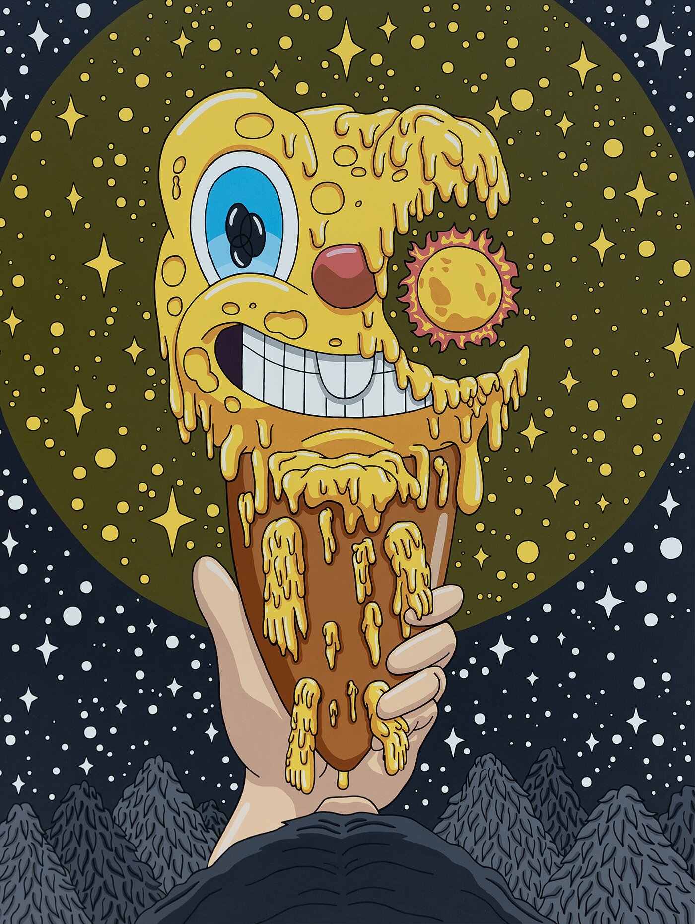 본문 이미지 - 김태협_녹이는자, 버티는 자, 받아먹는 자, acrylic on canvas, 103.0 x 78.0cm, 2025 (노화랑 제공)