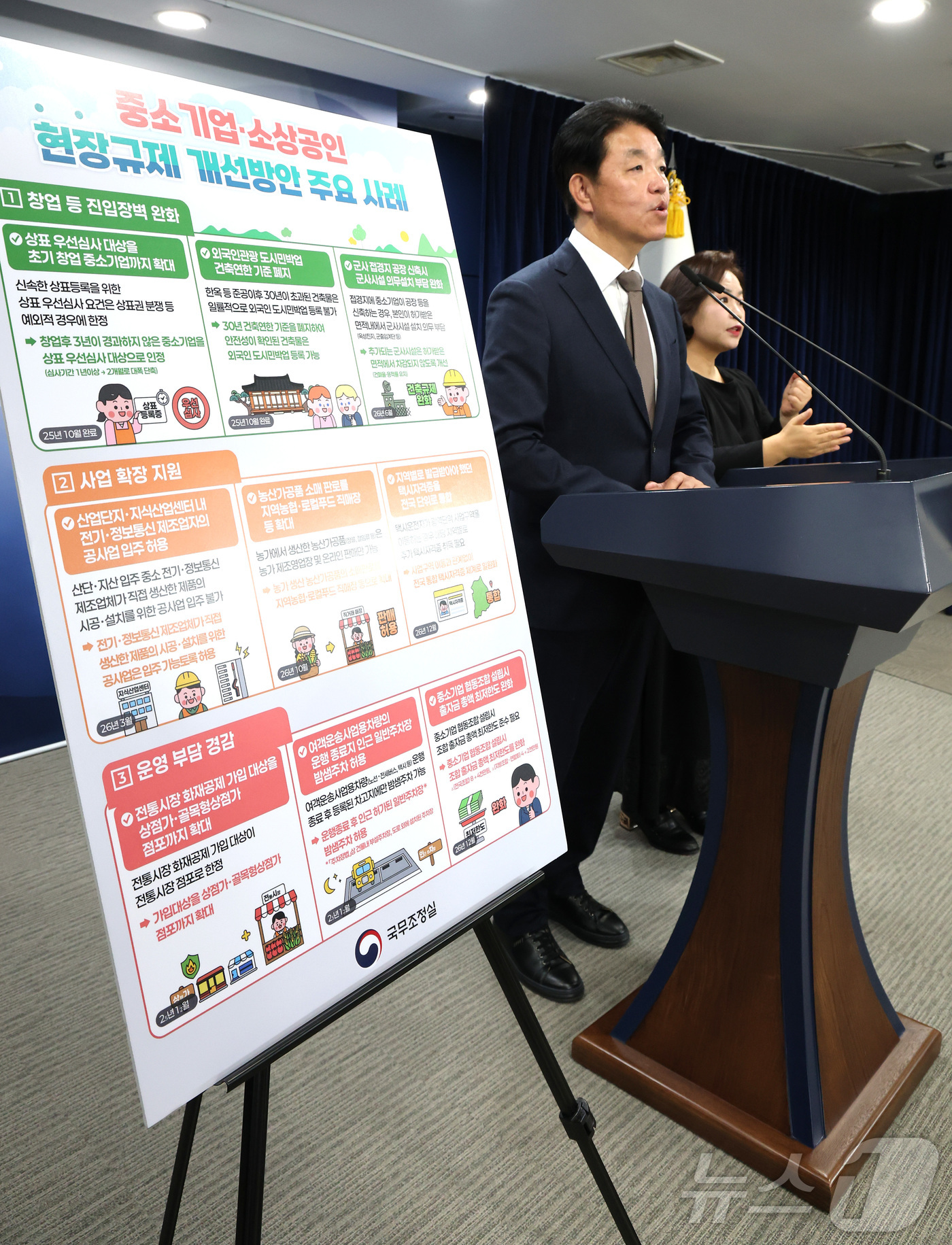 (서울=뉴스1) 임세영 기자 = 손동균 국무조정실 규제조정실장이 1일 서울 종로구 정부서울청사에서 중소기업 규제합리화 현장대화 관련 사전 브리핑을 하고 있다. 2025.12.1/뉴 …