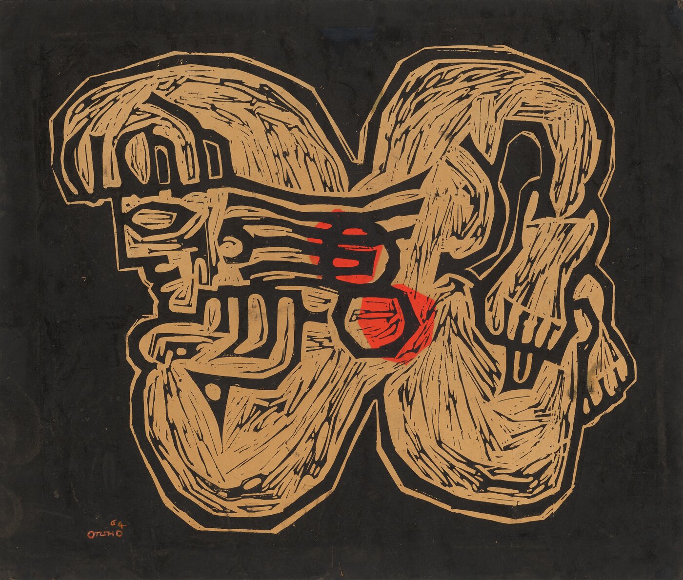 본문 이미지 - 한운성, &lt;해녀&gt;, 1964, 종이에 리놀륨 판화, 45&times;53.5cm, 작가 기증 &#40;서울시립미술관 제공&#41;