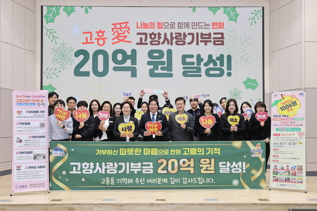 고흥군 고향사랑기부금 20억 돌파…전년 대비 두배 늘어