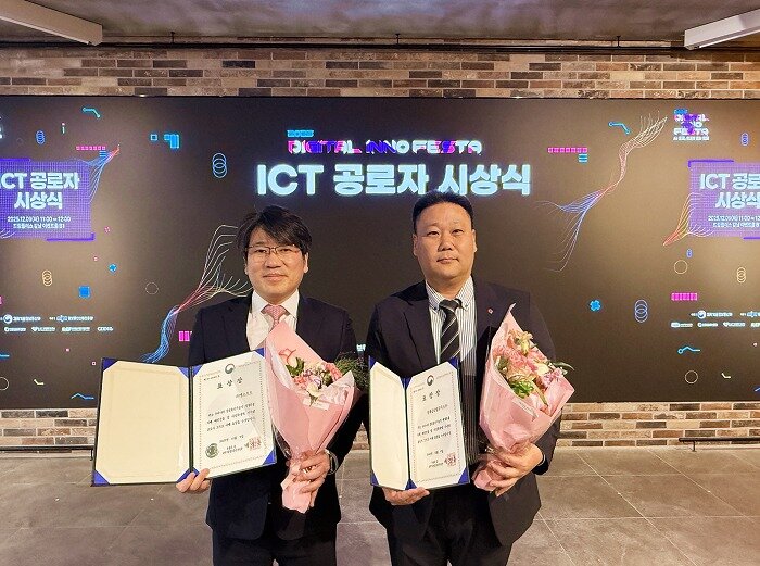 본문 이미지 - &#40;좌&#41;엔소프트 최대현 대표, &#40;우&#41; 롯데글로벌로지스 Tech부문 육창용 부문장 / 사진=엔소프트 제공