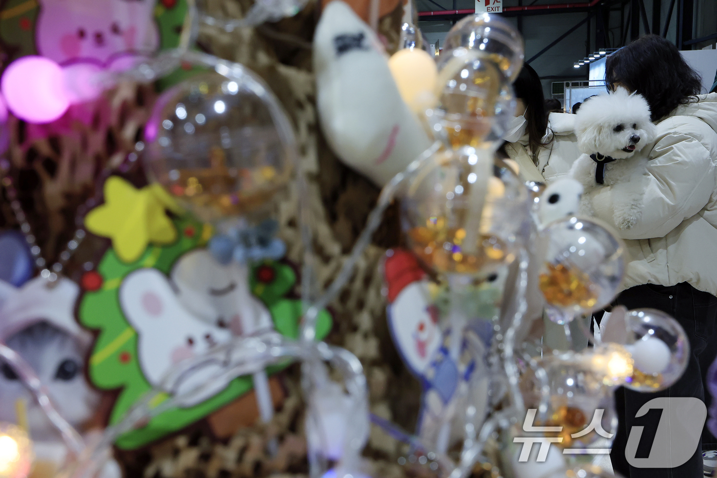(서울=뉴스1) 박정호 기자 = 12일 서울 강남구 세텍(SETEC)에서 열린 크리스마스 서울펫쇼를 찾은 반려인들이 반려동물 용품을 살펴보고 있다.  2025.12.12/뉴스1
