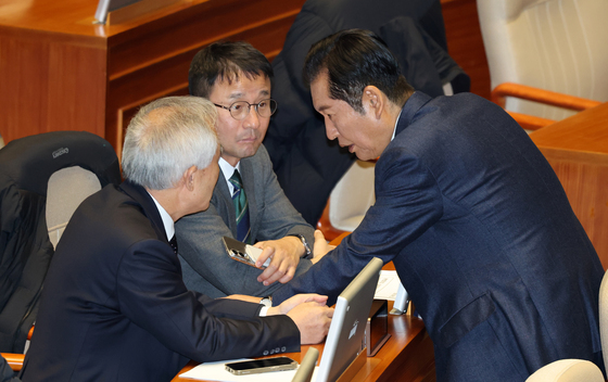 대화 나누는 정청래