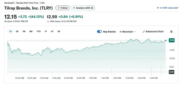 미증시 급락에도 틸레이 44% 폭등하는 대마주 일제 랠리
