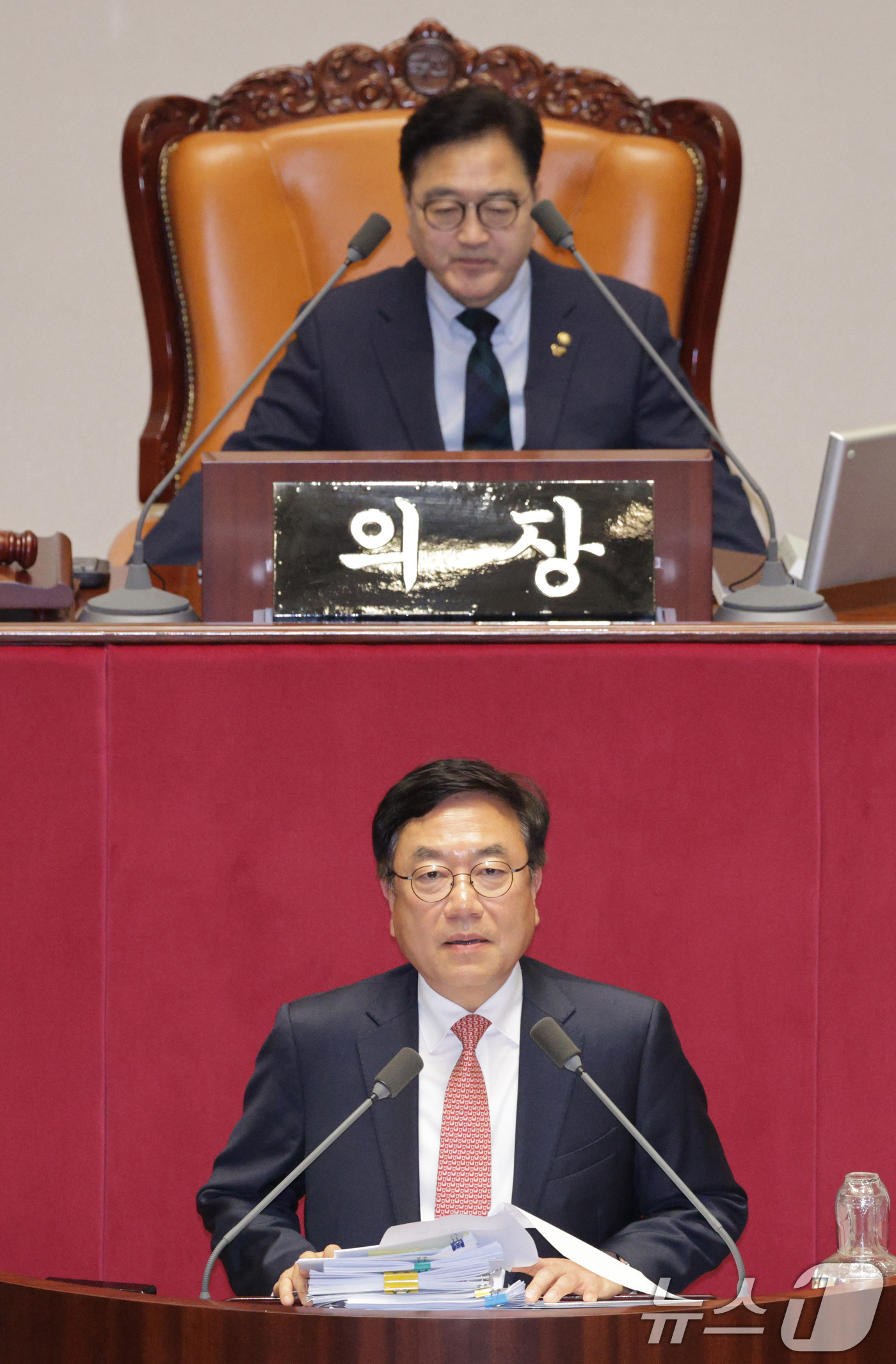 (서울=뉴스1) 신웅수 기자 = 서범수 국민의힘 의원이 13일 서울 여의도 국회에서 열린 제430회국회(임시회) 제1차 본회의에서 경찰관 직무집행법 일부개정법률안(대안)에 대한 무 …