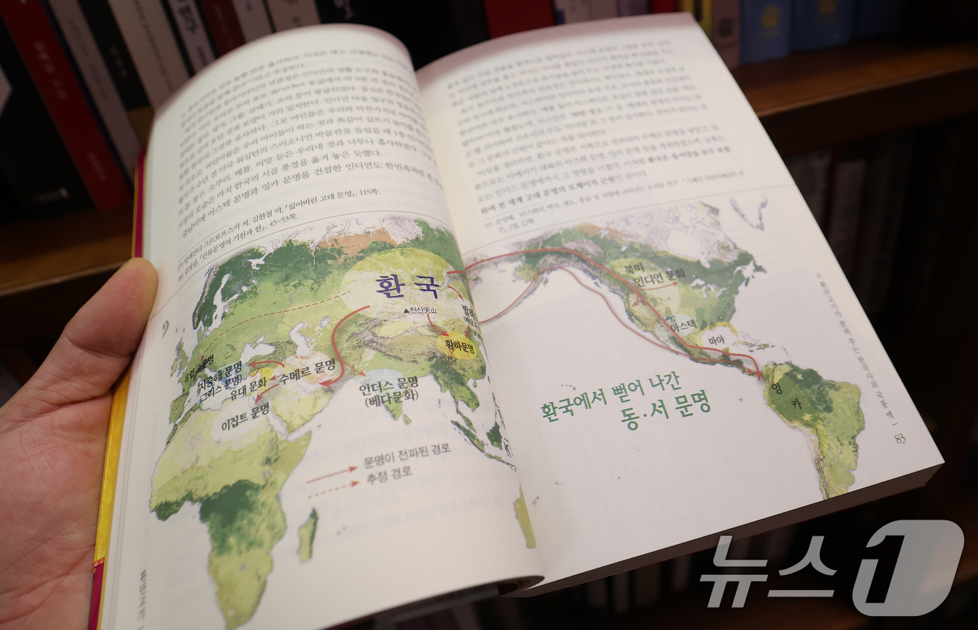 (서울=뉴스1) 오대일 기자 = 이재명 대통령이 동북아역사재단 업무보고 당시 언급한 유사 역사학 '환단고기' 논쟁이 뜨거운 가운데 14일 오후 서울 시내의 한 대형서점에 '환단고기 …