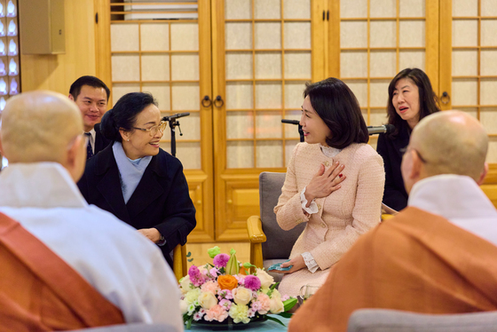 차담하는 김혜경 여사와 날리 시술릿 여사