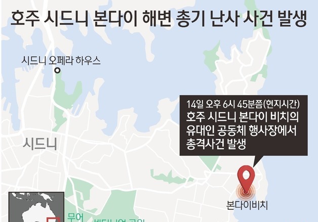 [그래픽] 호주 시드니 본다이 해변 총기 난사 사건 발생