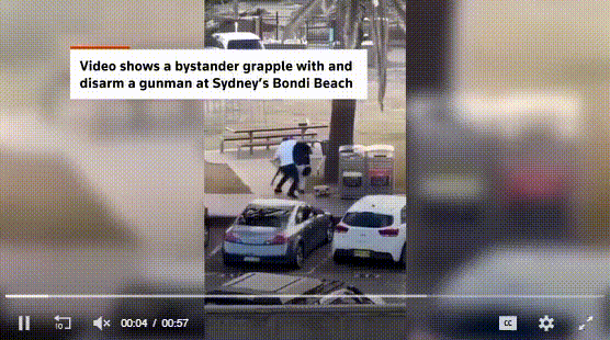 시드니 유대교축제 총격범 맨손 제압한 무슬림…"총기경험 없어"