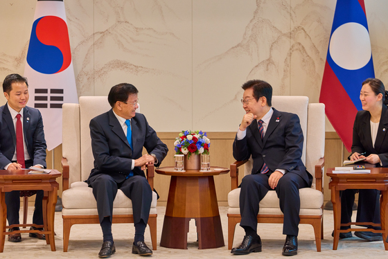 회담하는 한-라오스 정상