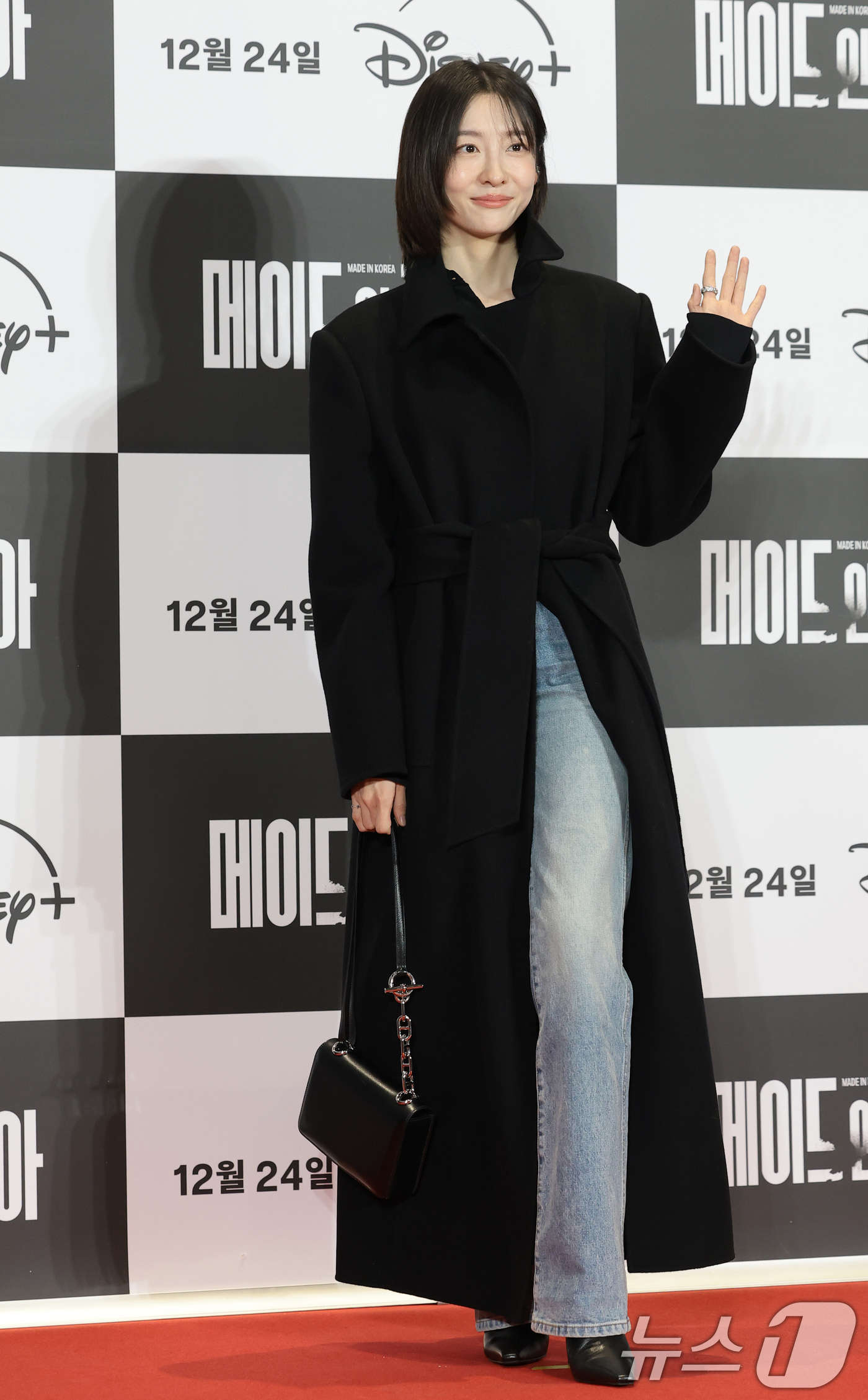 (서울=뉴스1) 권현진 기자 = 배우 박지현이 15일 서울 강남구 코엑스 메가박스에서 진행된 디즈니+ 오리지널 시리즈 '메이드 인 코리아' VIP 시사회에 참석해 포즈를 취하고 있 …