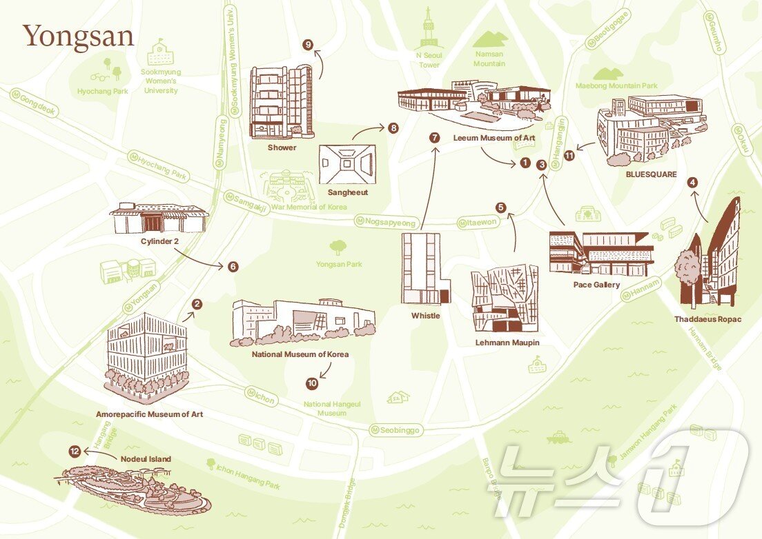 본문 이미지 - 지역별 아트맵 지도(서울관광재단 제공)