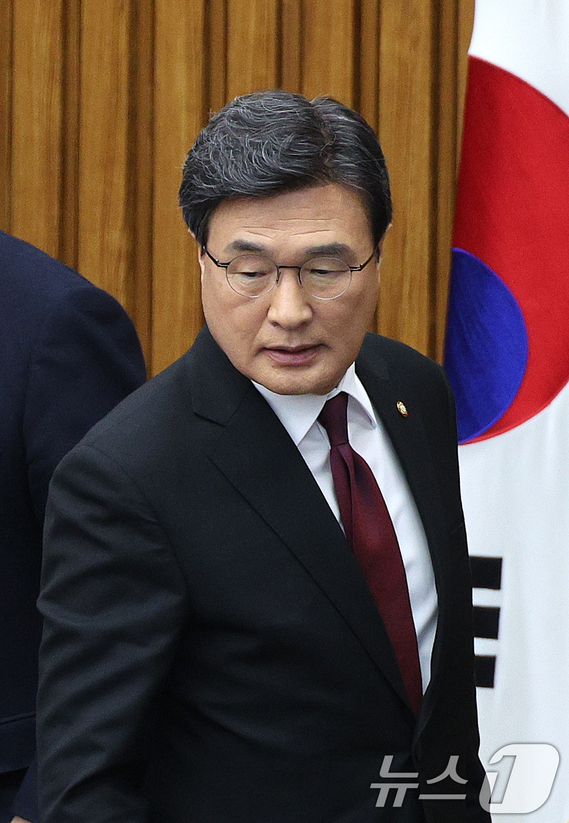 (서울=뉴스1) 신웅수 기자 = 김대식 국민의힘 초선의원모임 대표가 16일 서울 여의도 국회에서 열린 초선의원 모임에 참서하고 있다. 2025.12.16/뉴스1